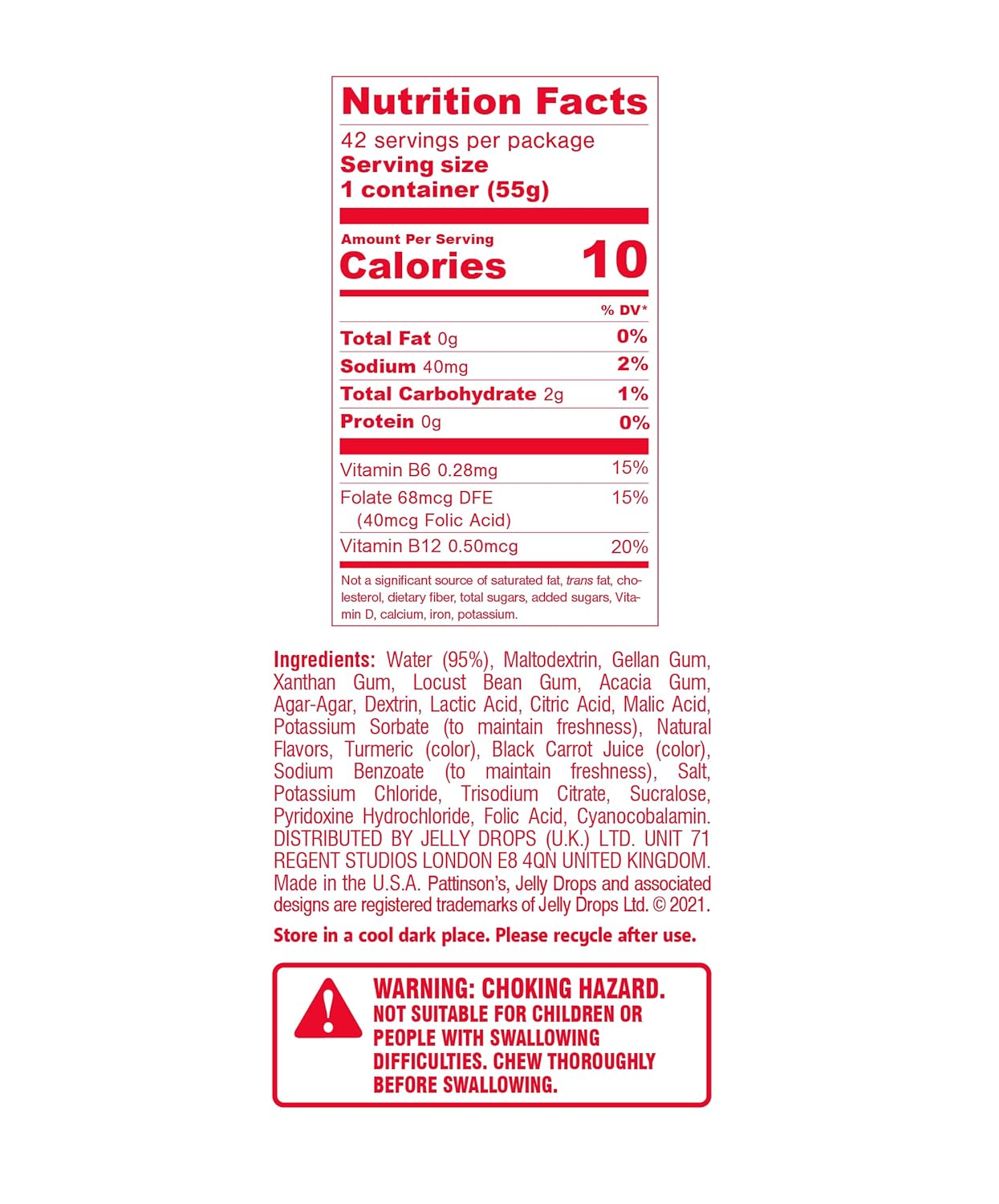Jelly Drops® Hydration Support – Electrolytes and B-vitamins - 42x Box