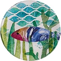 Vista 7 de Fitz & Floyd Fitz and Floyd One Fish - Juego de vajilla de melamina de 12 piezas para exteriores, servicio para 4, multicolor