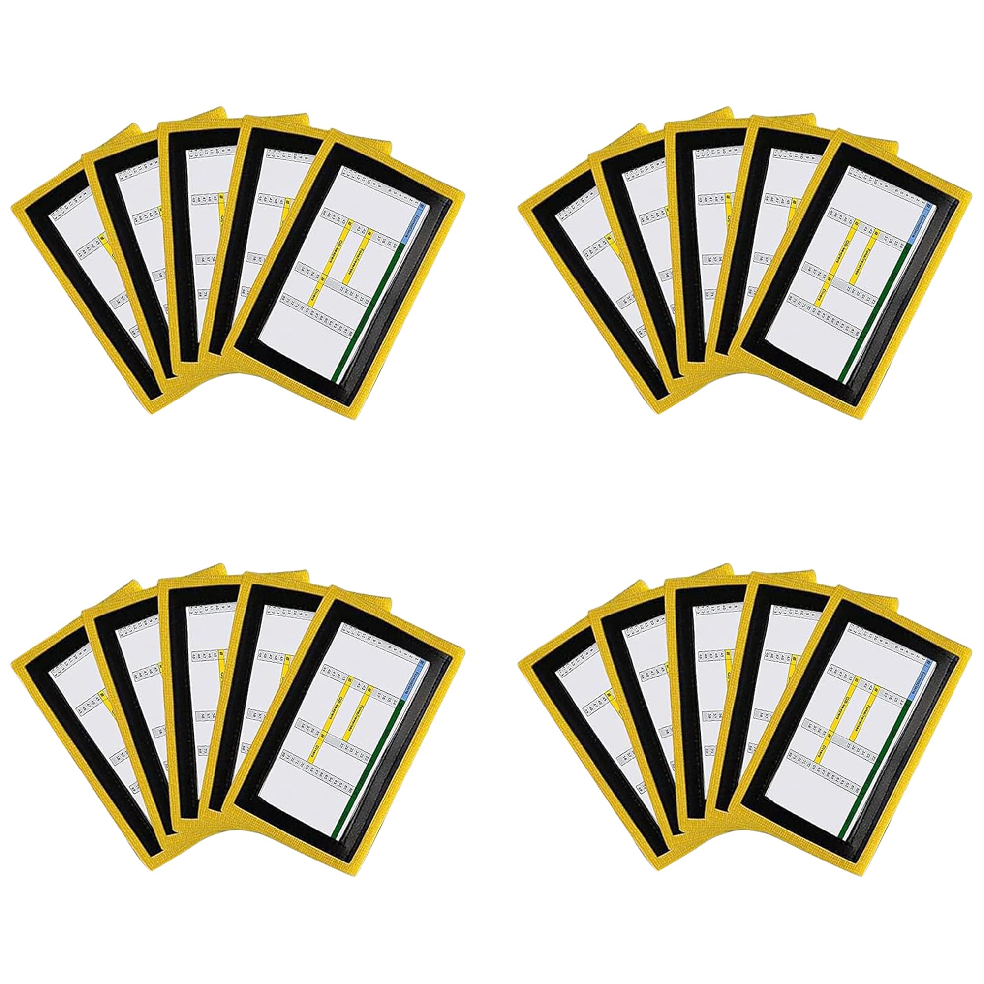 Playbook Wristband QB, Adult Football Playbook, 3 Slots, Black 20 Pack