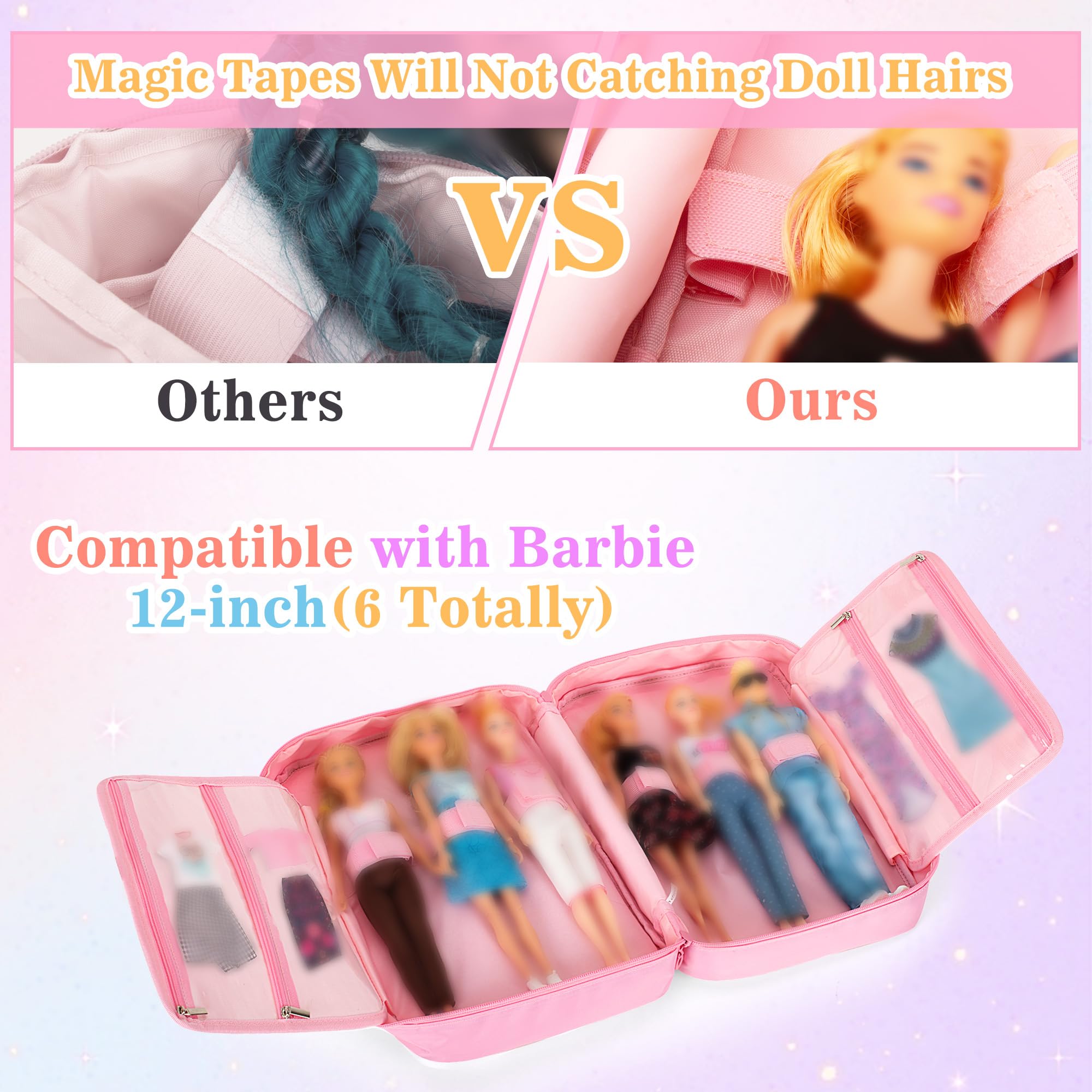 LoDrid Storage Bag Compatible with Barbie Doll (12 Inch), Doll Carrying Case with Handle Strap - Image 2