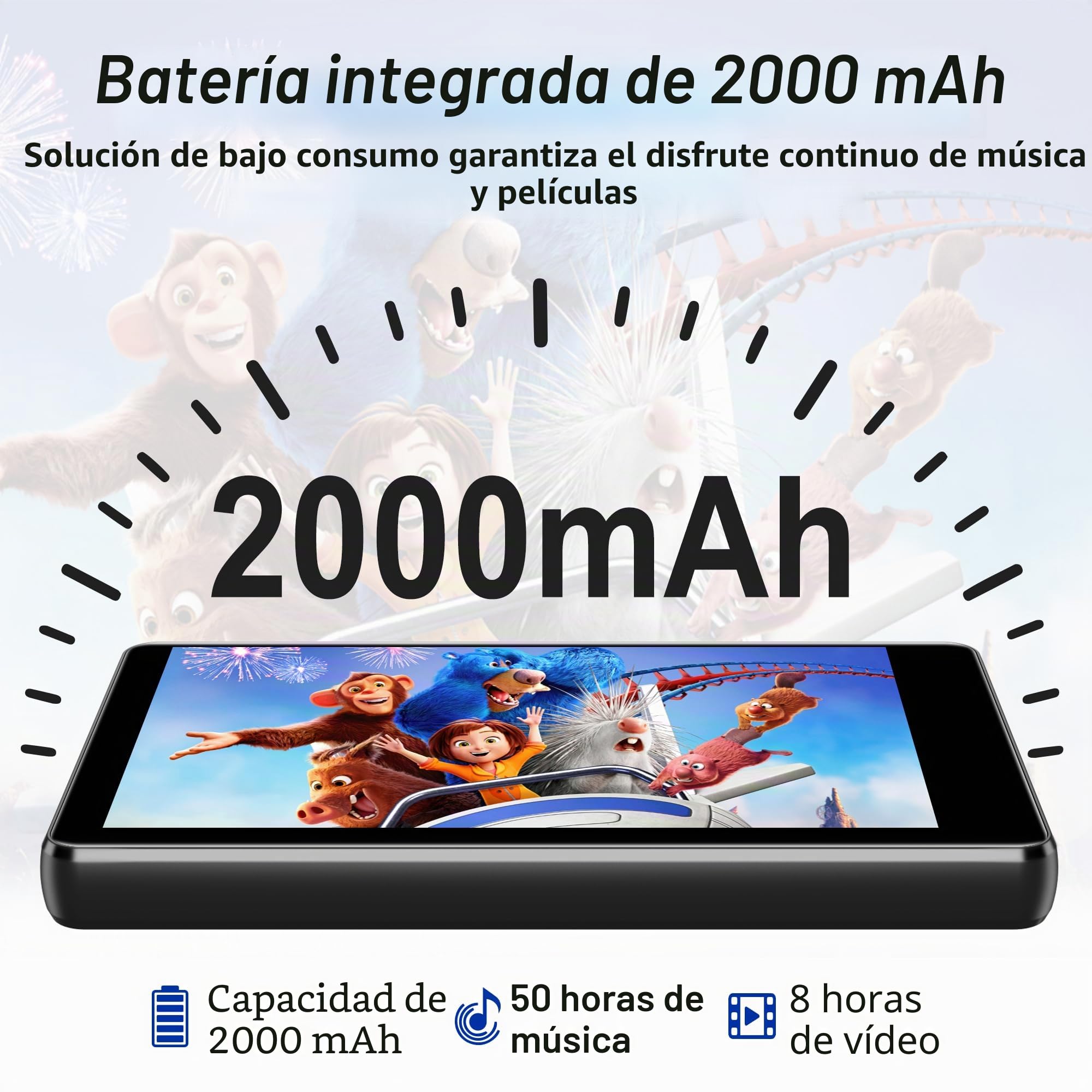 SWOFY M503Pro Reproductor MP3 80GB, Android, WiFi, Bluetooth, Pantalla Táctil 4.0", Compatible con Spotify, Amazon Music, Audible, Libby, Navegador Web, Ampliable hasta 1TB - Negro