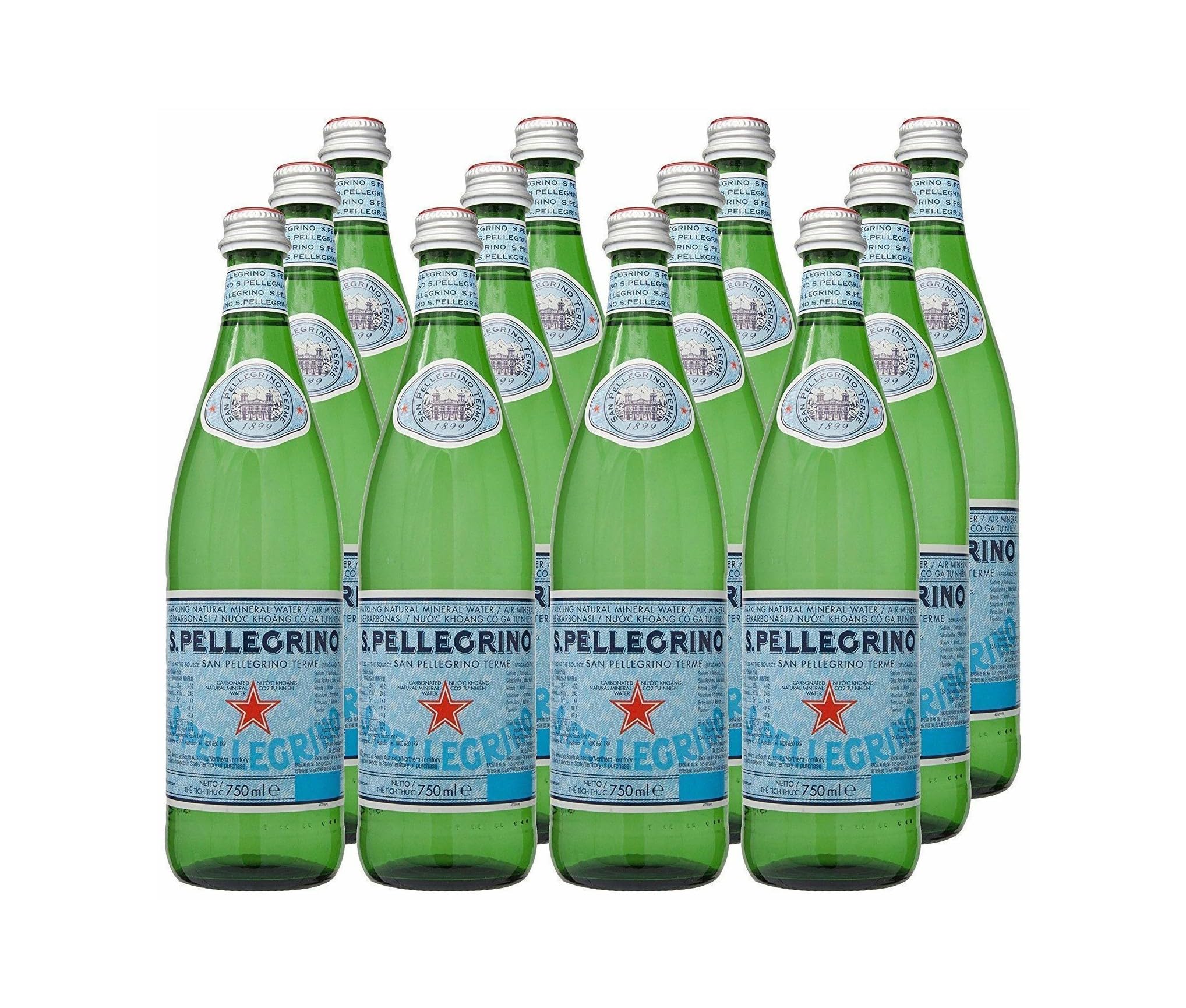 S.Pellegrino San Sparkling Natural Mineral Water Glass 12x750ml