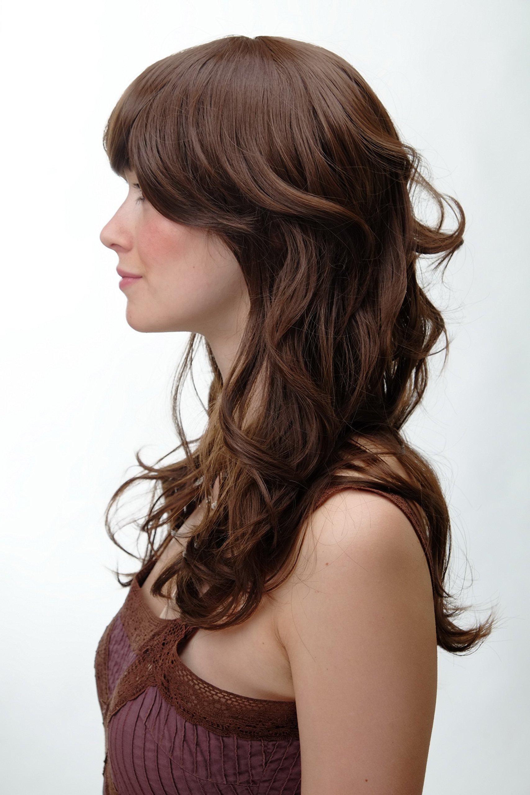 WIG ME UP - Wig Curls Long Bangs Brown YZF-41054-8, Medium ash brown (8), 23.62 inch - Image 3