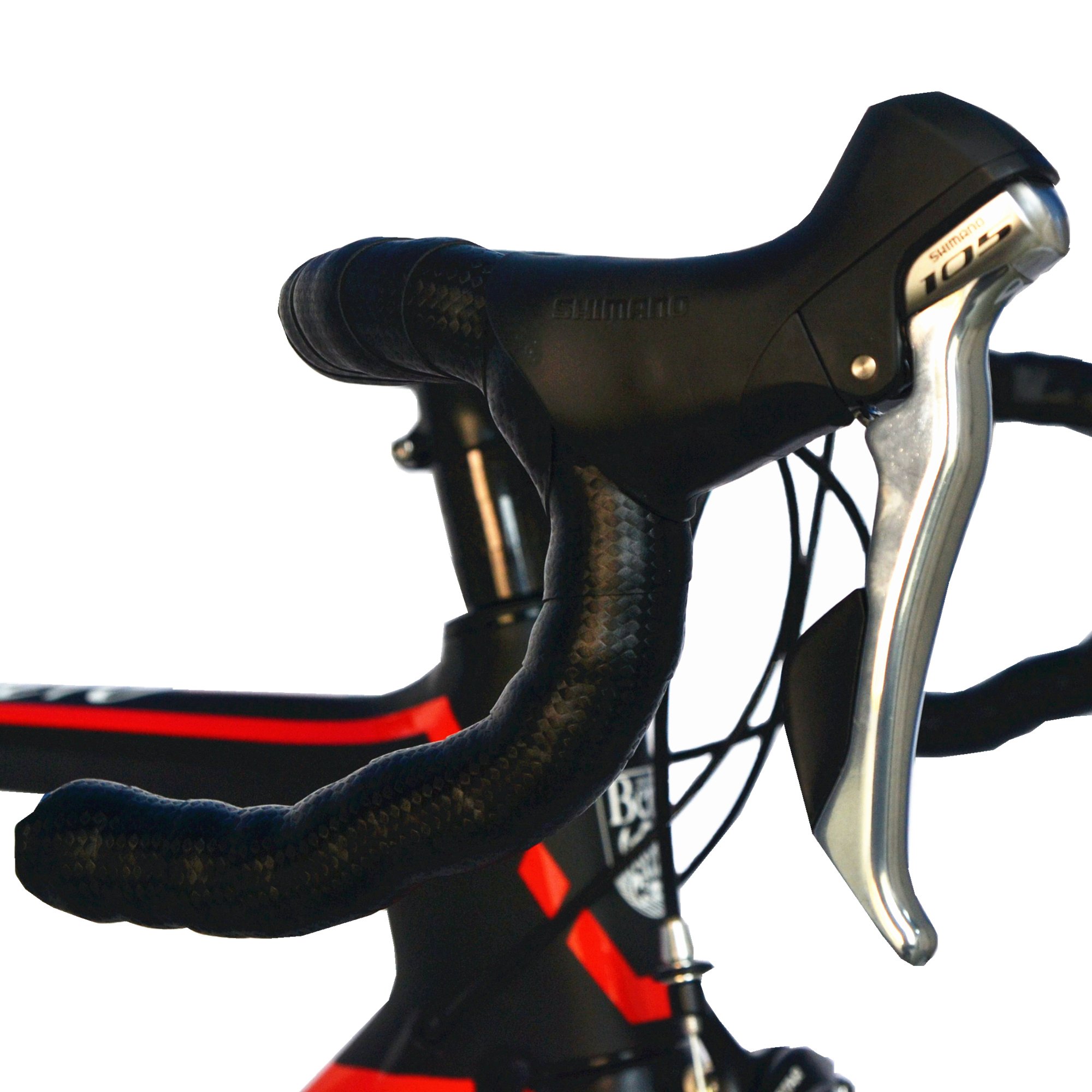 2016 700C Strada Shimano 105 Biciclette con Un Telaio 11S 5800 Bici da Corsa T800-M40 Fibra di Carbonio Aero 18.3Lbs Ultralight Cb013A-2 (Mato Nero e Rosso, 500Mm)