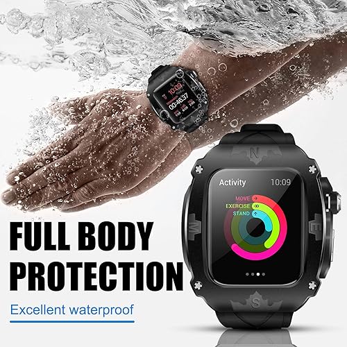 Miniatura 4 de METAL CASE FOR APPLE WATCH SERIES 8 7 45MM Men Rugged Case Bumper Heavy Duty Metal Cover WITH BAND FOR IWATCH 6 5 4 SE 44mm