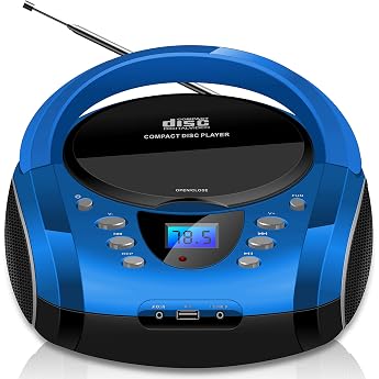Portable Boombox CD / CD-R USB FM Radio AUX-In Earphone Jack CD Player Kids Radio Boombox CD Radio CD Stereo System Compact