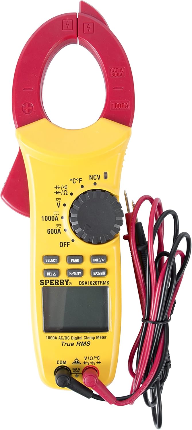 Sperry Instruments DSA600TRMS 12 Function True RMS Digital Clamp Meter, Yellow