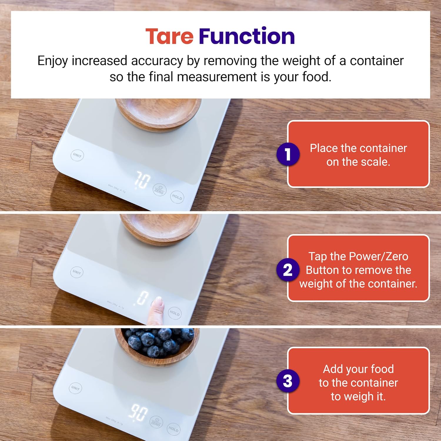 Smart Weigh Báscula digital de alimentos de cocina de 11 libras, báscula de  peso mecánica precisa con modos de 5 unidades, gramos y onzas para pérdida