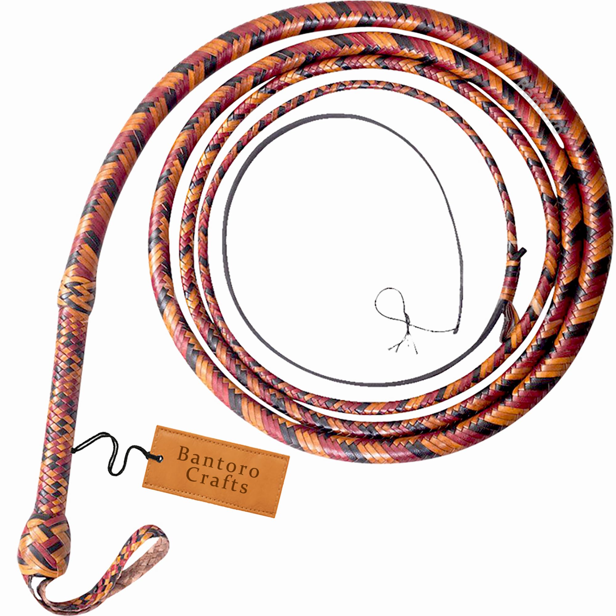 Marrone Nero e Rosso Frusta in Pelle di Canguro Bullwhip16 Trecce Fili Pelle Intrecciata Frusta Che schiocca Forte