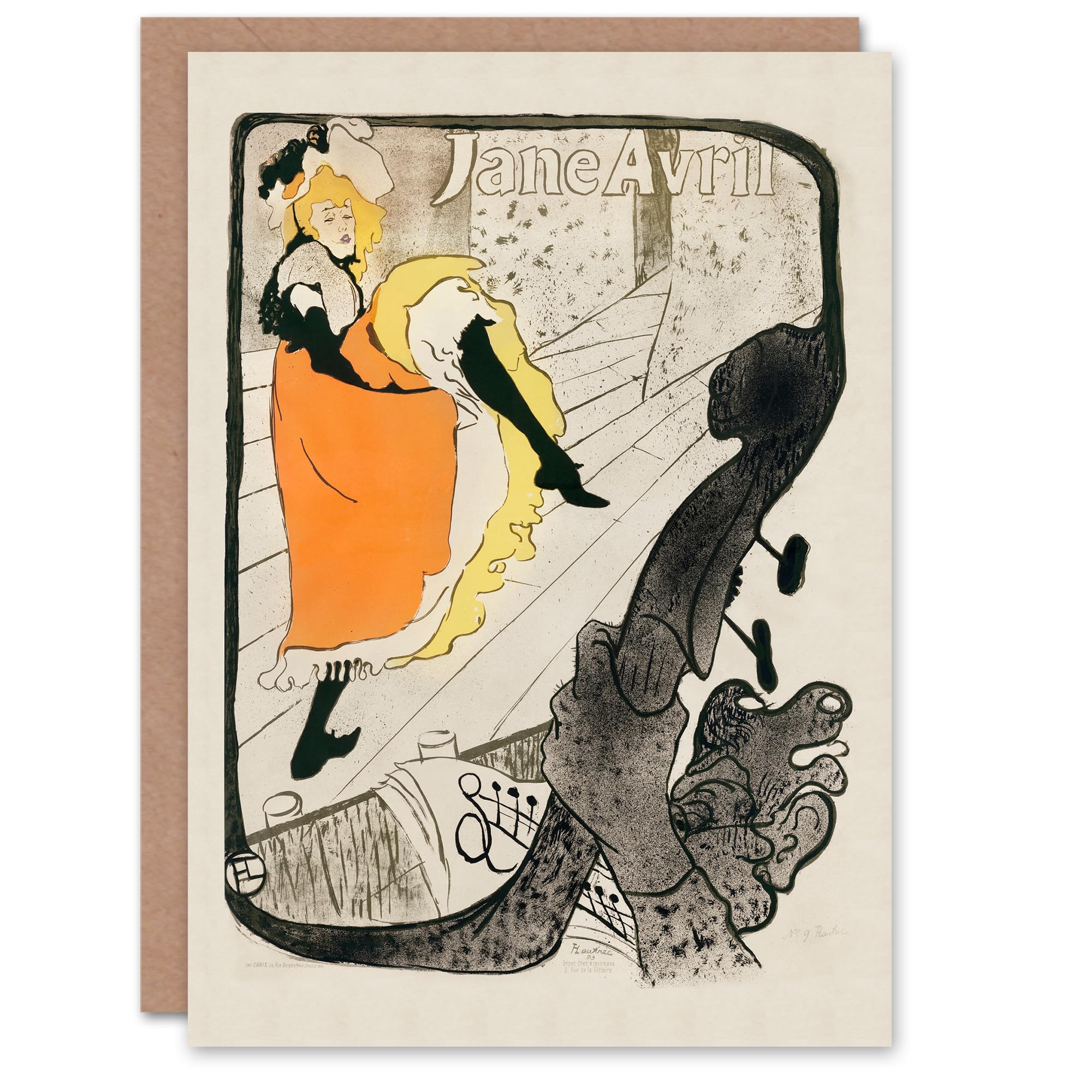 Artery8 Toulouse Lautrec Art Card Jane Avril Can Can Dancer