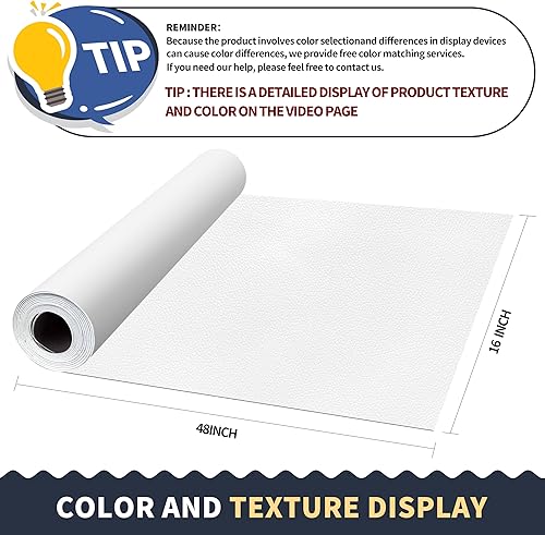 Miniatura 218 de ONine - Cinta de reparación de piel, parche para reparación de piel autoadhesivo de 12 x 48 pulgadas, impermeable, resistente al desgaste, para Negro