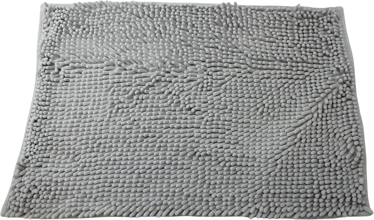 Dependable Industries inc. Essentials Luxury Butter Chenille Bath Mat Extra Soft and Absorbent Shaggy Noodle Shower Rug Non Slip Machine Washable large Silver)