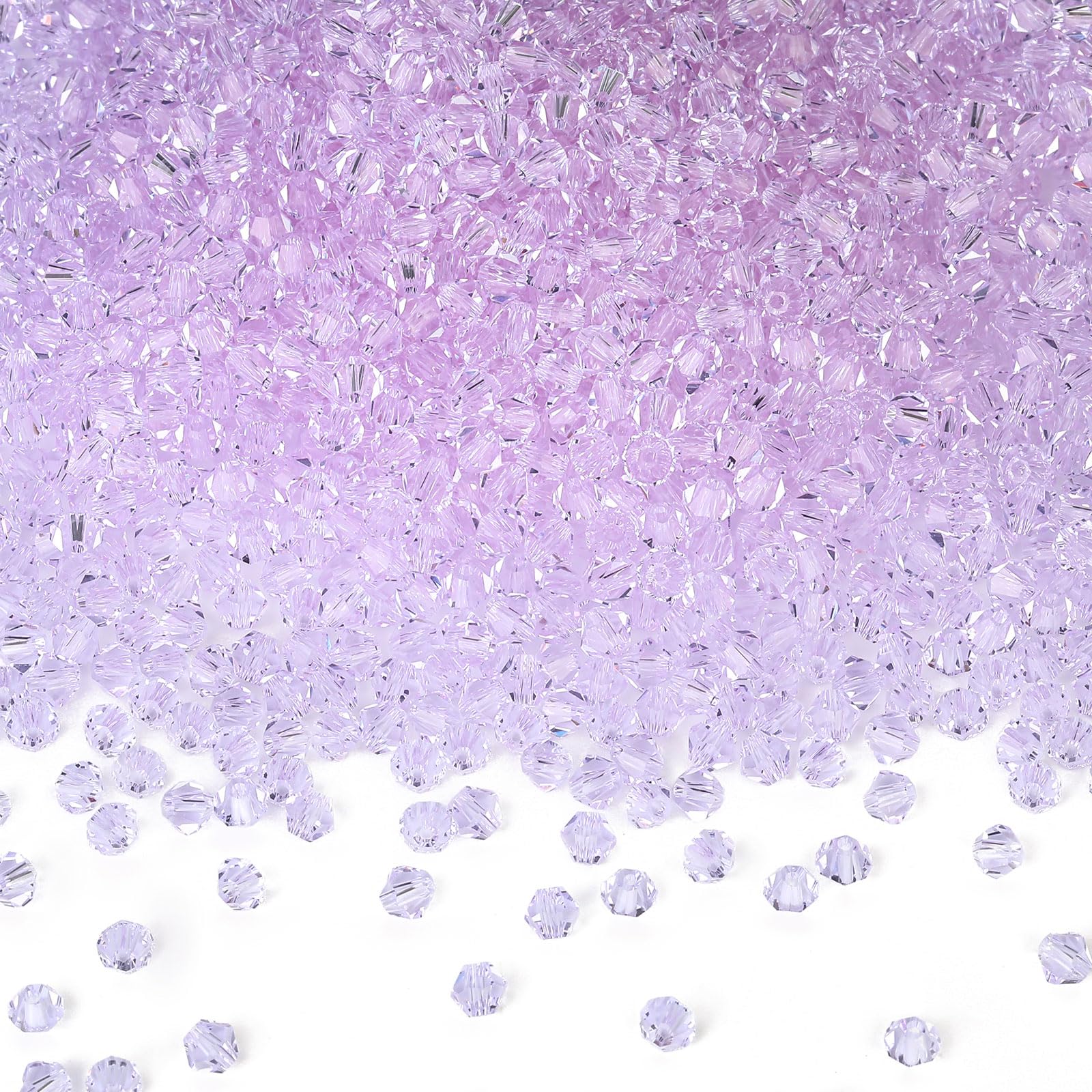 DodoBeads 720 Pcs 4mm Bicone Crystal Beads, Light Violet, Glass, Small for Jewellery and Friendship Bracelet Making