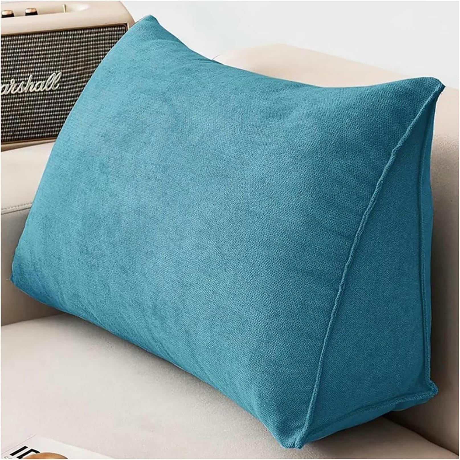 XDRGOOIUY Wedge Pillows Headboard Reading Pillow Backrest Pillows for Sitting Up in Bed Rest Large Triangle Bolster Cushion Velvet Daybed Pillow Lumbar Support Leg Positioning