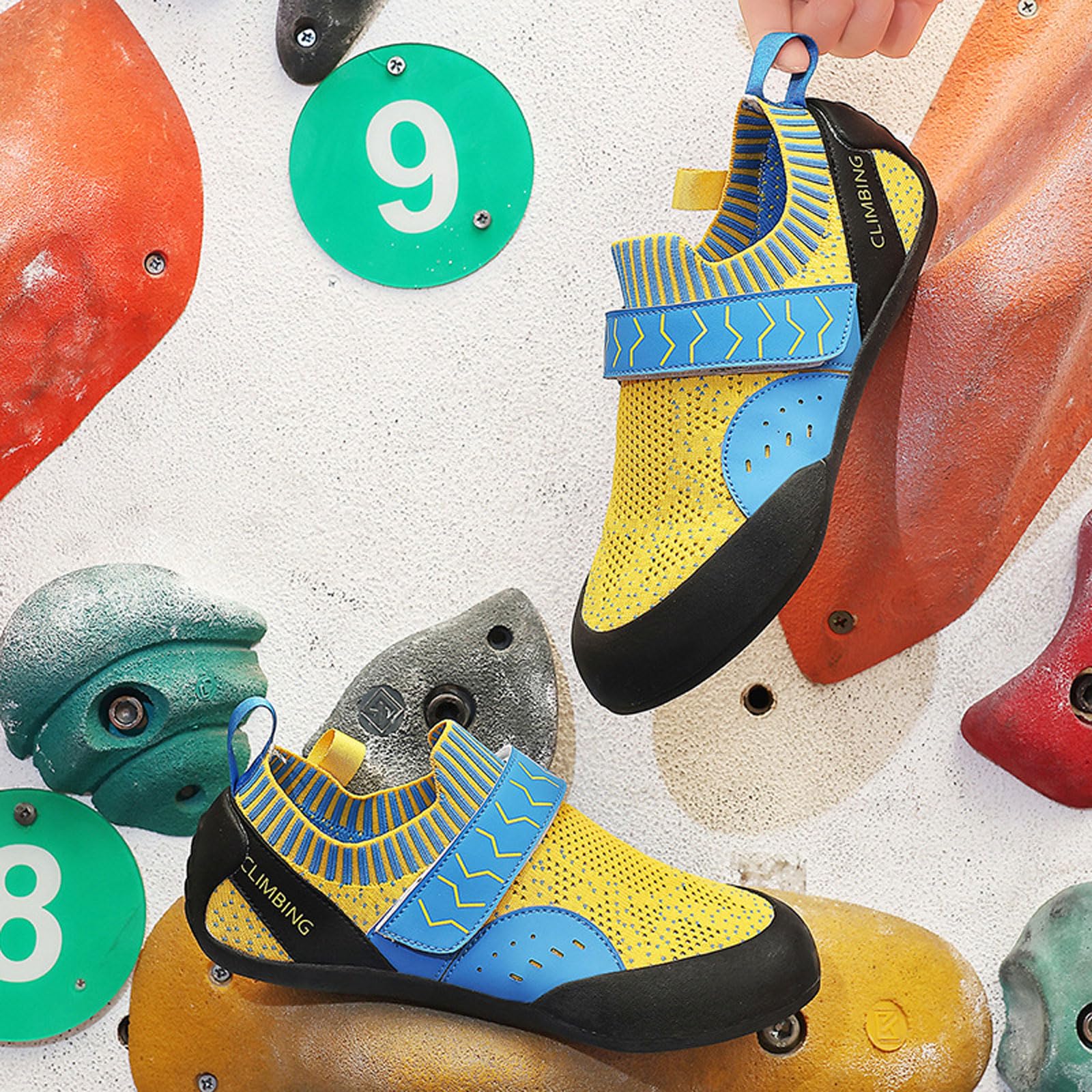 Boulderschuhe für Damen und Herren Leicht Atmungsaktiv Indoor-Kletterschuhe rutschfeste Freizeit Training Sportschuhe für Einsteiger Jugendliche und Kinder Größe 30-45