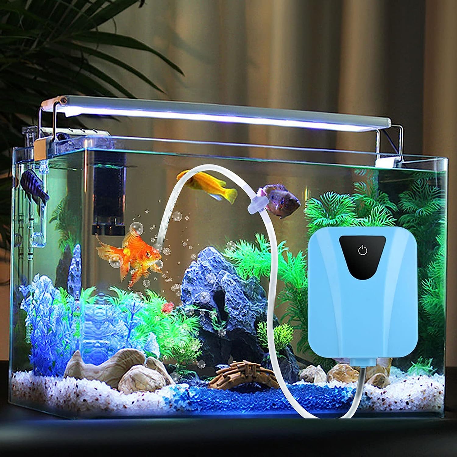 Bomba de Estanque Solar,Aireador de Estanque Solar,Bomba de Aire con Tubo,Bombas de Aire Bomba de Oxígeno Día y Noche para Jardín,Estanque,Acuario,Piscina al Aire Libre,Estanque de Pesca