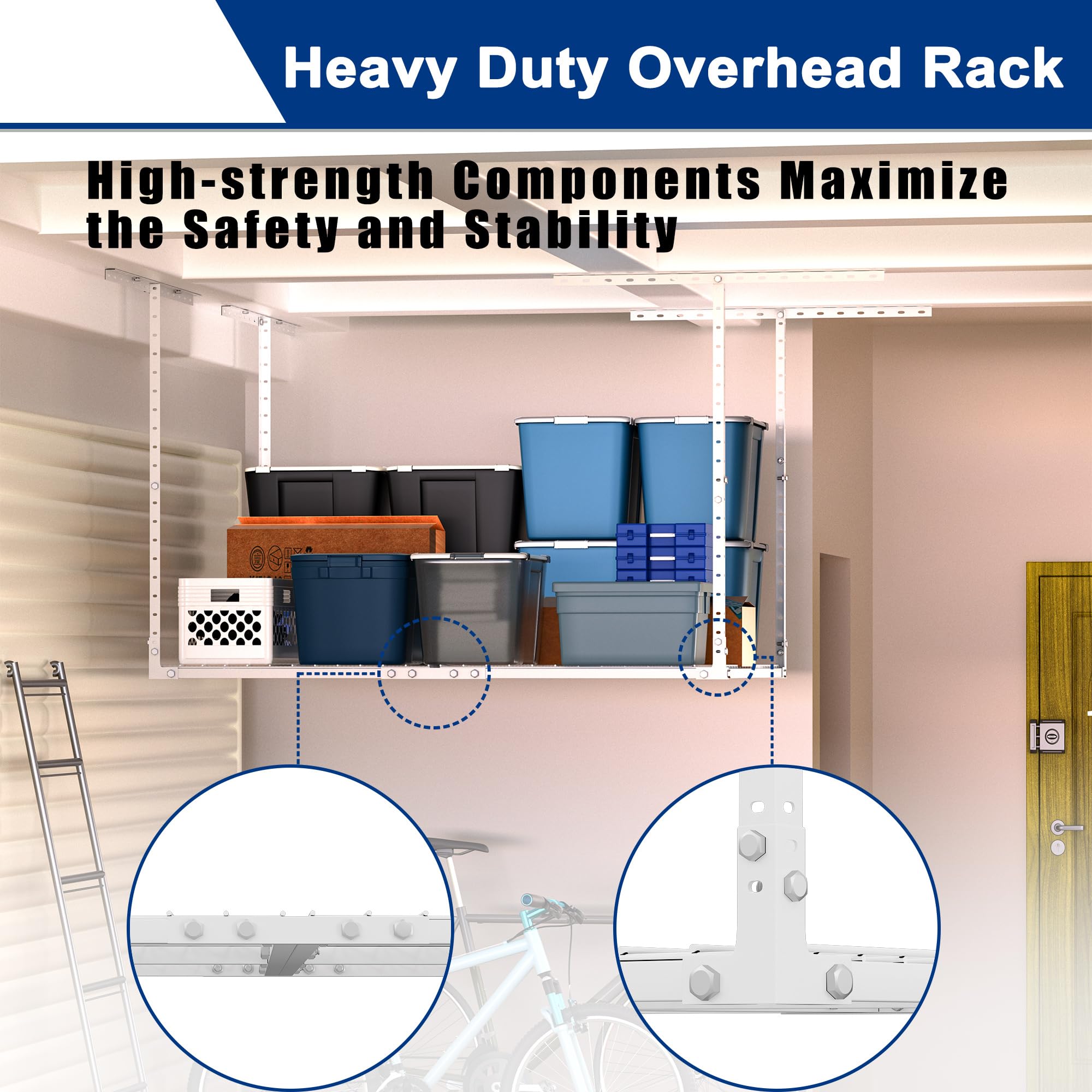 Snapklik.com : GIOTORENT 3x4FT Heavy Duty Overhead Garage Storage Rack ...