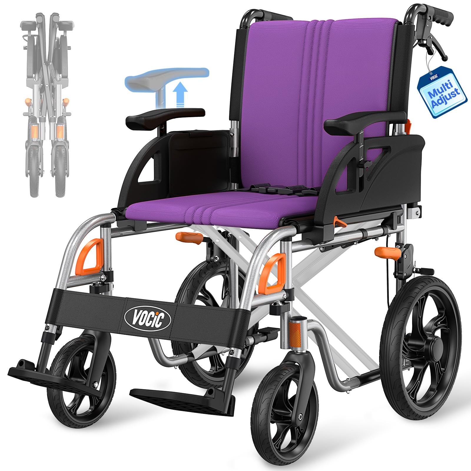 VOCIC U12 Lightweight Transport Wheelchair