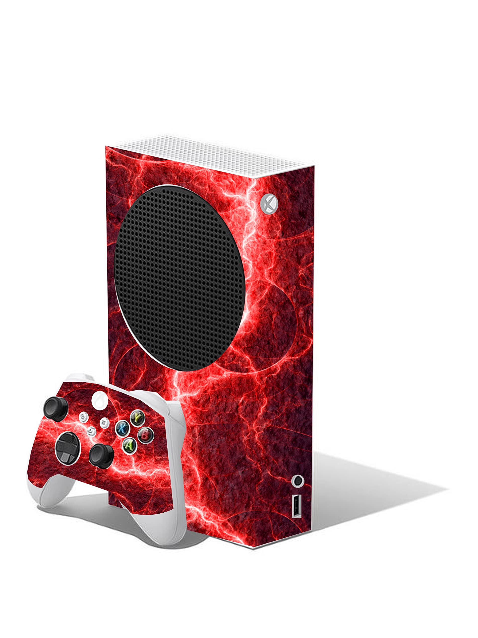 the sticker studio Red Electric Custom Vinyl Skins for Xbox Series S, Wrap Decal Cover Stickers for Xbox Series S Console ...