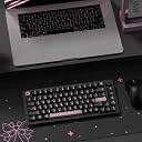 dagaladoo PBT Keycaps with Metal Paint,112-Key Black/Pink Custom Keycap Set dye Sublimation,Cherry Profile Key caps for 61/64/66/68/75/84/87 MX Switches Mechanical Keyboards gallery image
