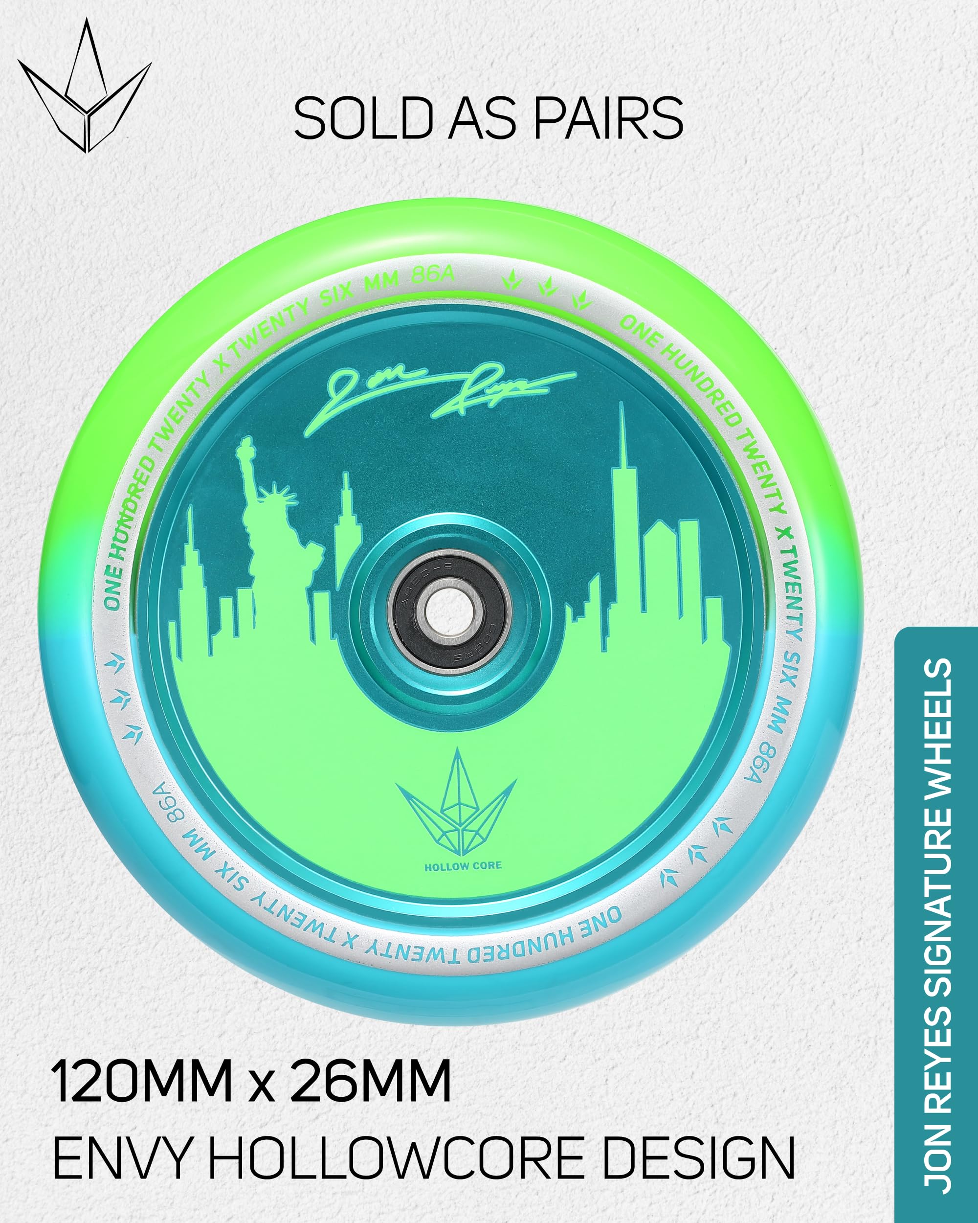 Envy Scooters Jon Reyes Signature Wheels Pair - 120mm x 26mm - Green/Teal
