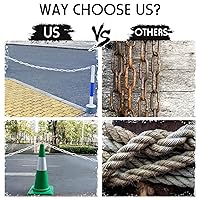 Vista 14 de Geelin Barrera de cadena de plástico de 600 pies, cadena de seguridad resistente a la intemperie, valla decorativa con ganchos en S para áreas