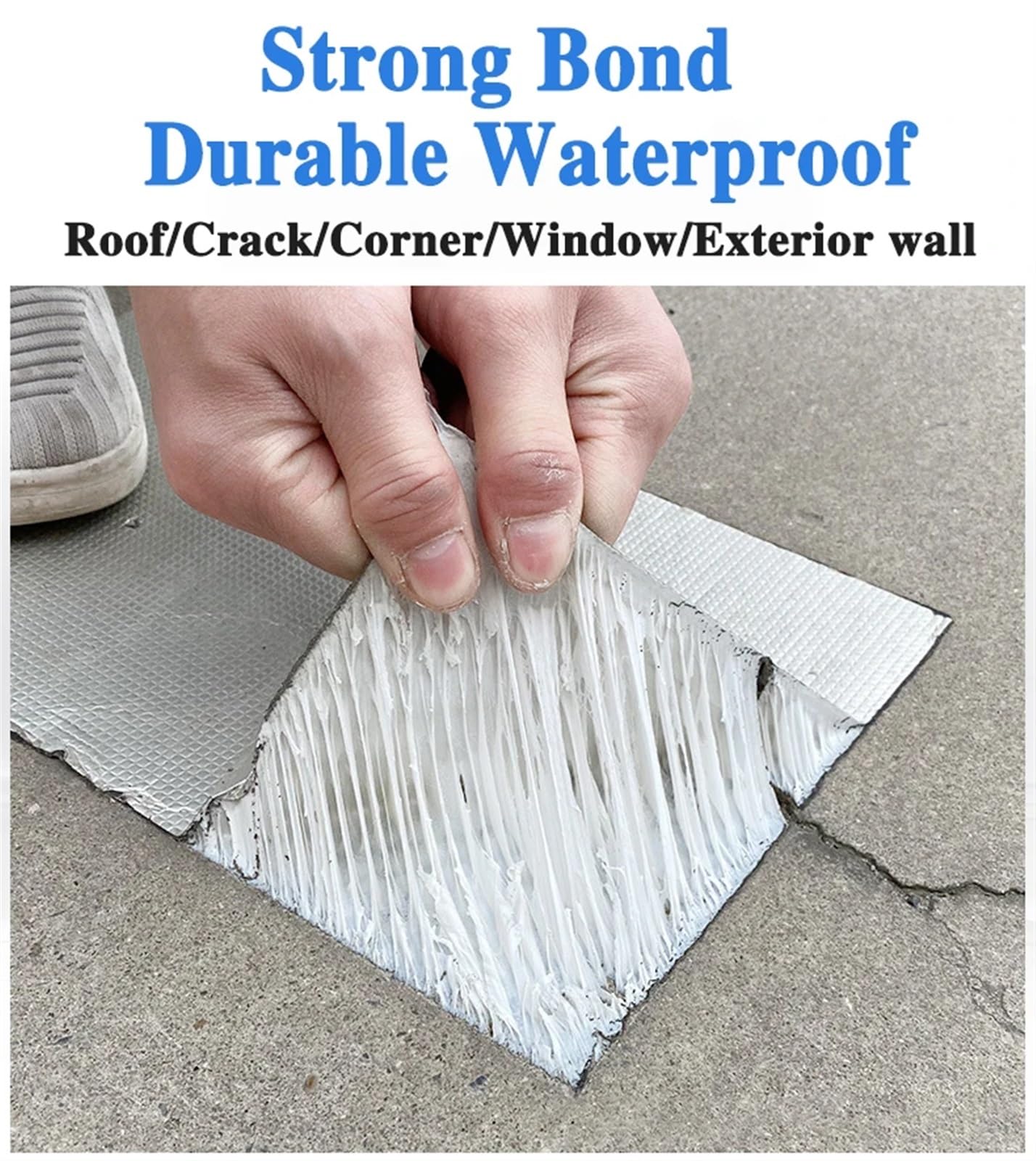 Aluminiumfolienband Wall Pool Roof Crack Duct Repair Sealed Self Tape Wall Roof Repair Sealant(200mm x 5m)
