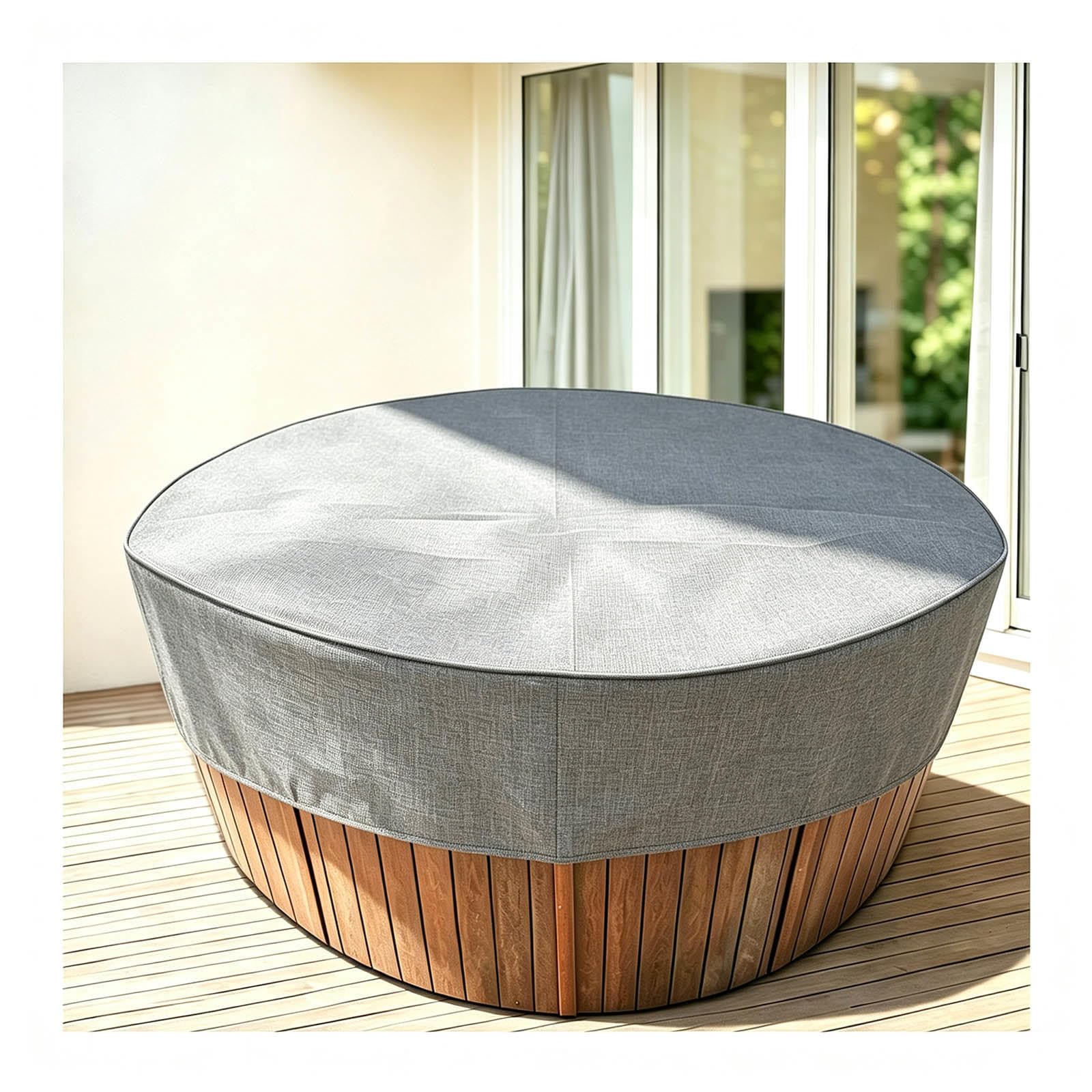 Round Dog Pool Cover Housse Piscine Imperméable Pliable Oxford Housse pour Jardin Imperméable,Gray-144 * 12inches（366 * 30cm）