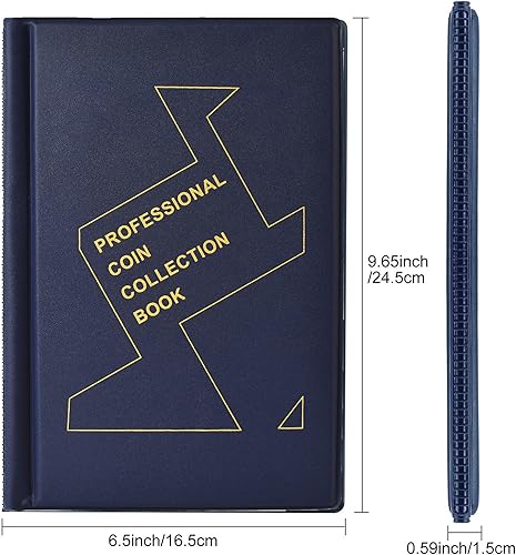 Miniatura 2 de Ettonsun Álbum de monedas de 150 bolsillos de 1.77 x 1.77 pulgadas, soporte para colección de monedas, álbum de colección de monedas para