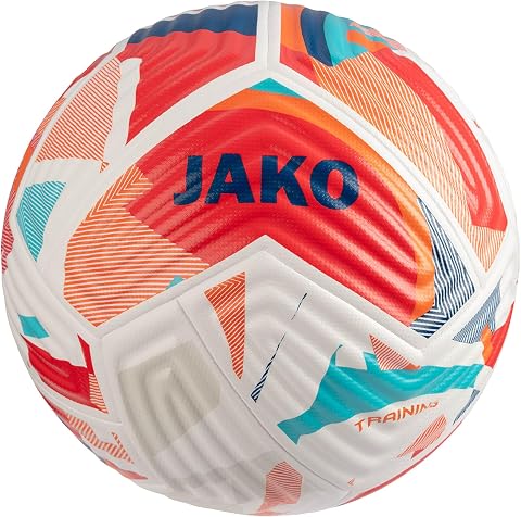 JAKO Trainingsball Flow, weiß/Fluo red/Navy, 5