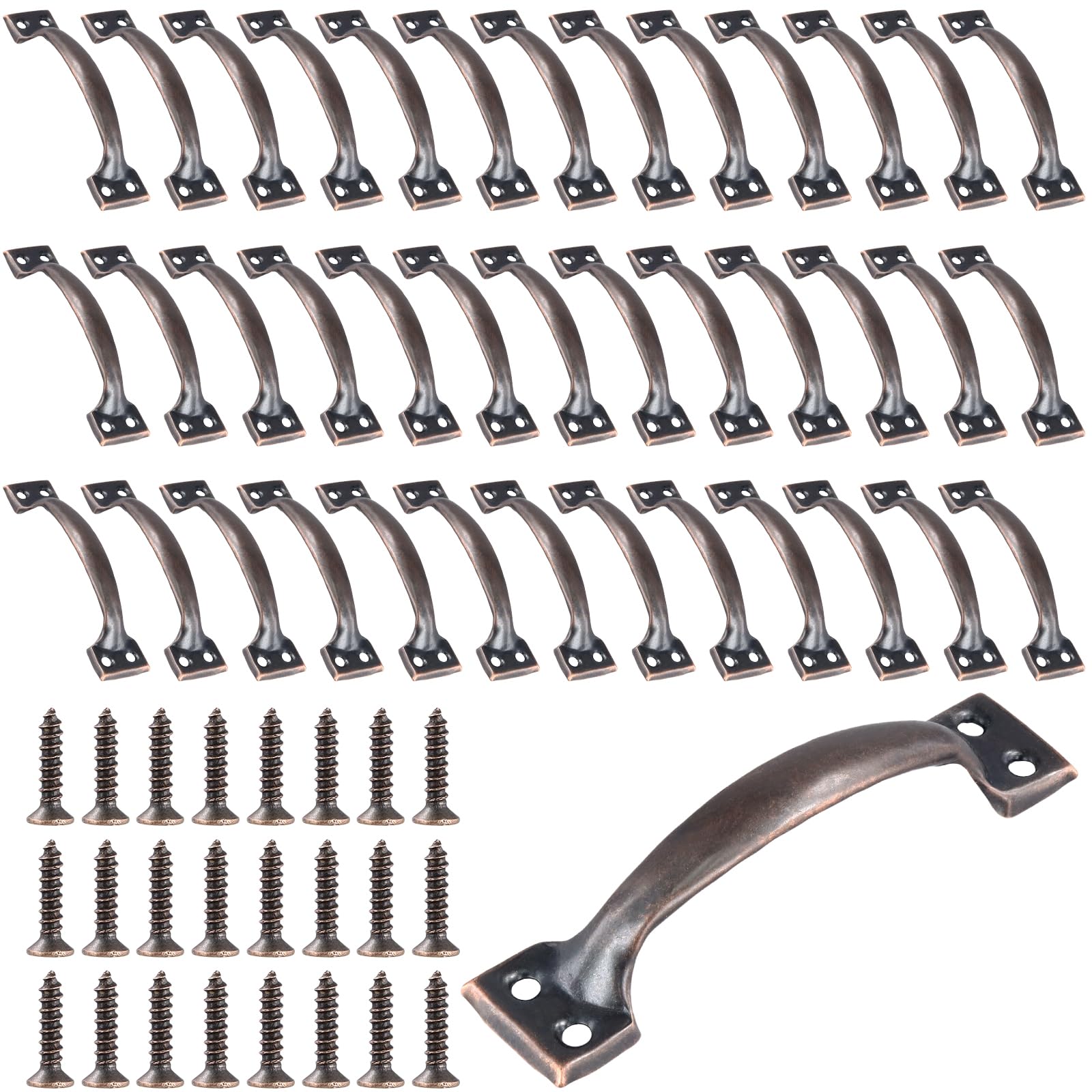 Poignées de porte en métal noir 14 cm résistantes aux intempéries pour jardin et bois