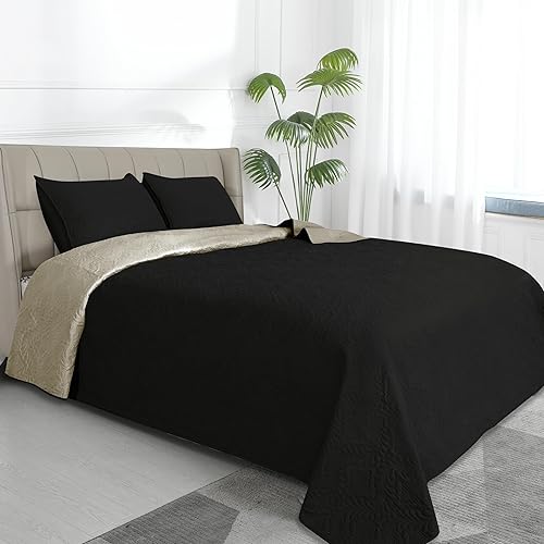 Miniatura 30 de Easy-Going - Juego de edredón reversible tamaño Queen Plus con 1 edredón y 2 fundas de almohada, colcha de cama suave, microfibra ligera resistente