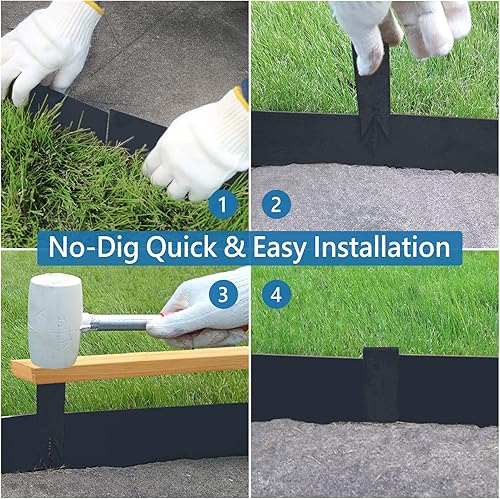 Miniatura 4 de Bordes de acero para césped, bordes metálicos para jardines, borde de jardín flexible, borde de acero galvanizado flexible, borde de metal para