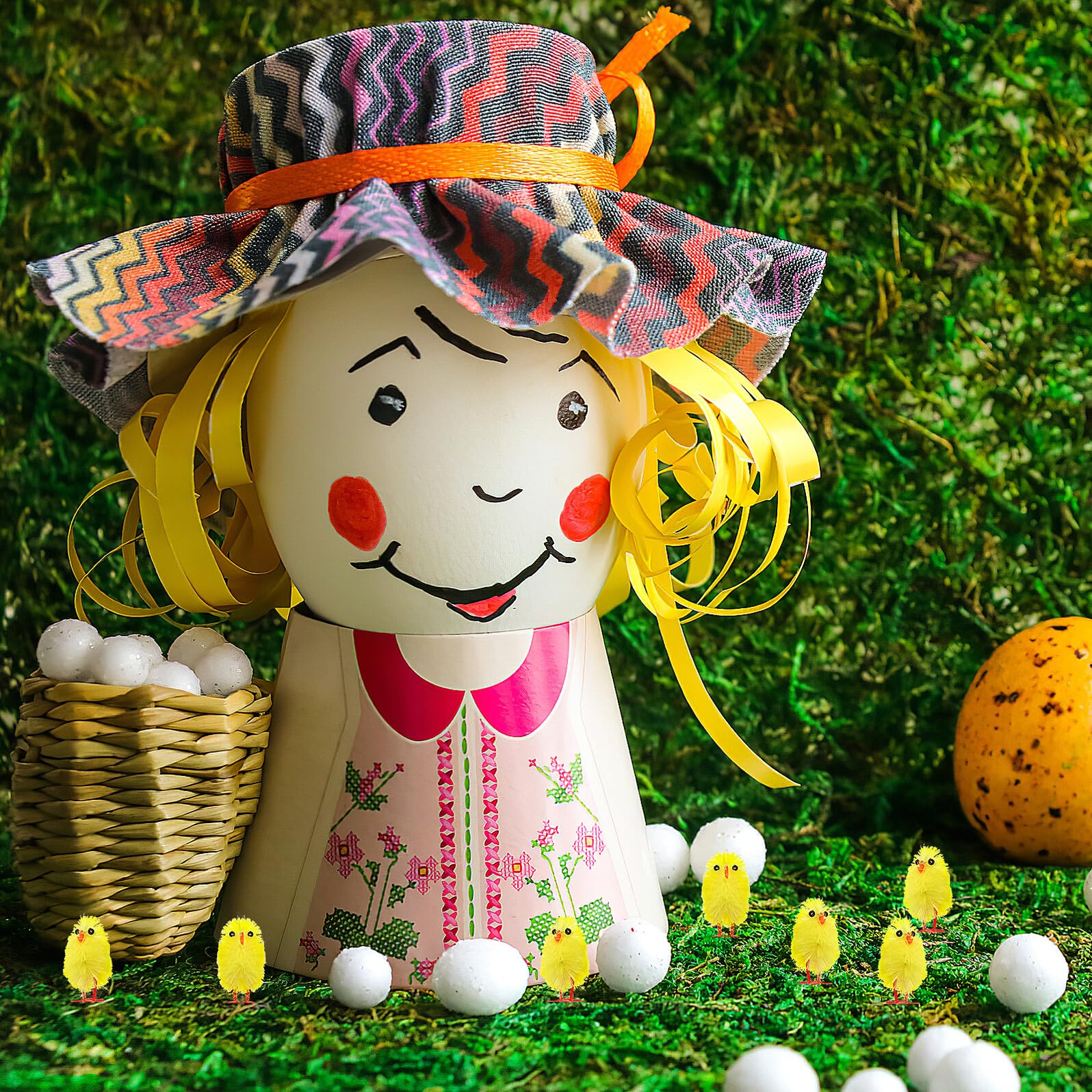 VICASKY Pulcini Pasquali Decorativi 3 Cm in Materiale Soffice Set da 60 Pezzi, Figure di Pollo Cartoon per Decorazioni da Tavolo e Scrivania, Addobbi Pasquali per Casa e Feste a Tema