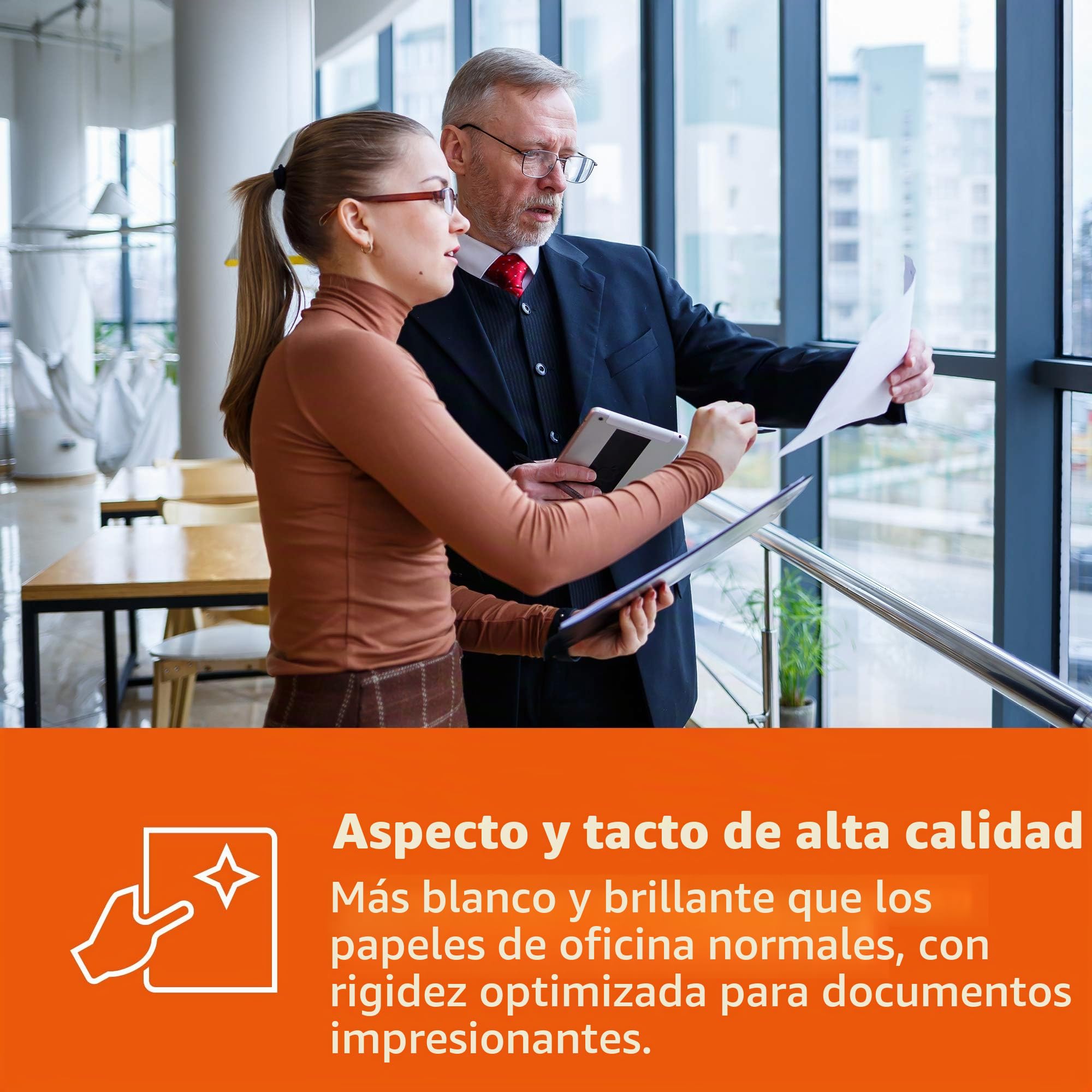HP PAPERSPREMIUM, Papel superior de alta blancura, A4, 90 g/m2, caja 5 paquetes (2500 hojas)