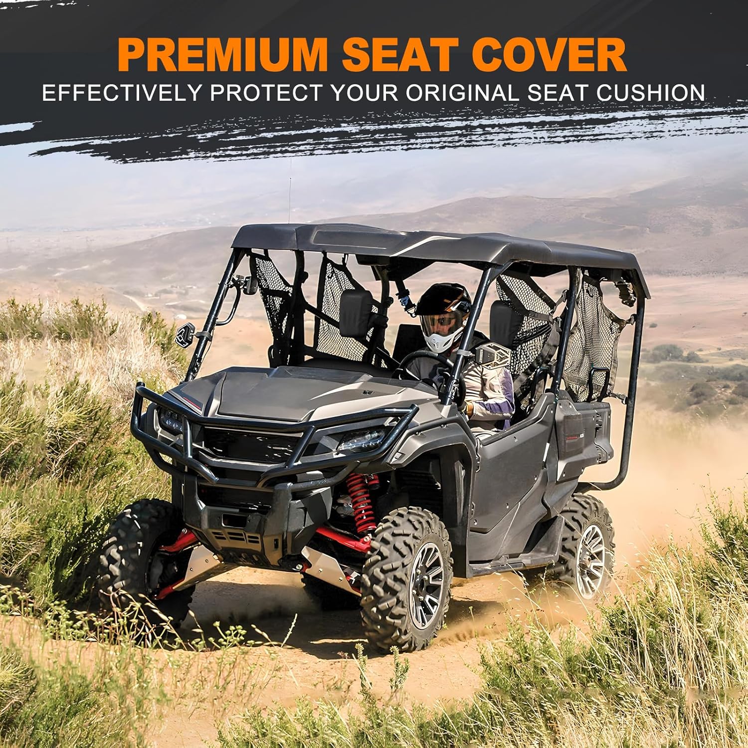 BORDAN UTV Waterproof Seat Cover for Pioneer 700/700-4 2014-2025, Heavy Duty 1680D Pioneer Seat Covers for UTV Full Protection Outdoor (4 PCS)
