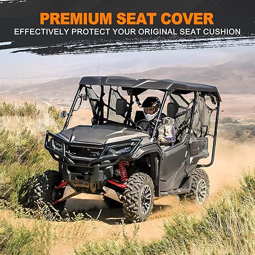 Miniatura 14 de BORDAN Funda de asiento UTV para Polaris Ranger 500 700 800 2002-2008 (solo asiento delantero), resistente al agua 1680D, protección completa, juego