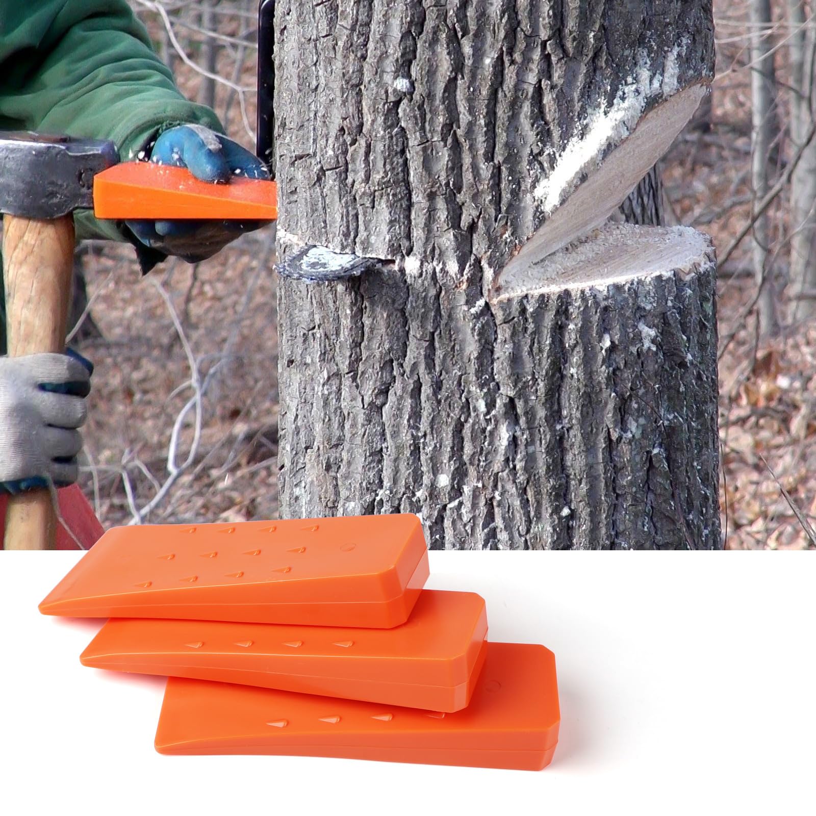 6 Fällkeile Kunststoff Set - Für Kettensäge Mit Tasche