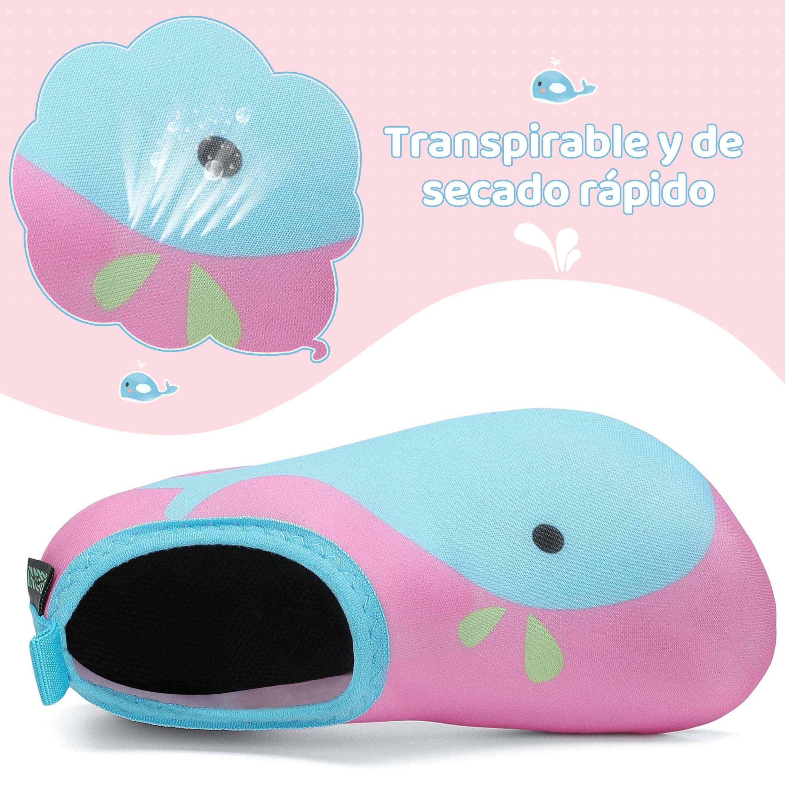 SAGUARO Niños Zapatos de Agua Descalzo Barefoot Respirable Calcetines de Natación Antideslizante de Surf Piscina Playa Yoga Calzado Talla 20-37 EU