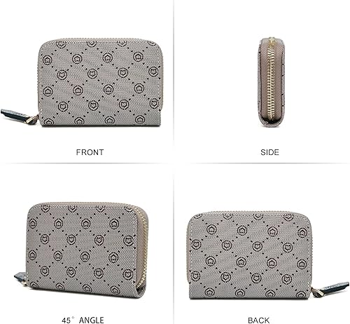 Miniatura 3 de FOXLOVER Cartera minimalista para tarjetas con protección RFID y diseño compacto con cremallera alrededor, ranuras para tarjetas de crédito,