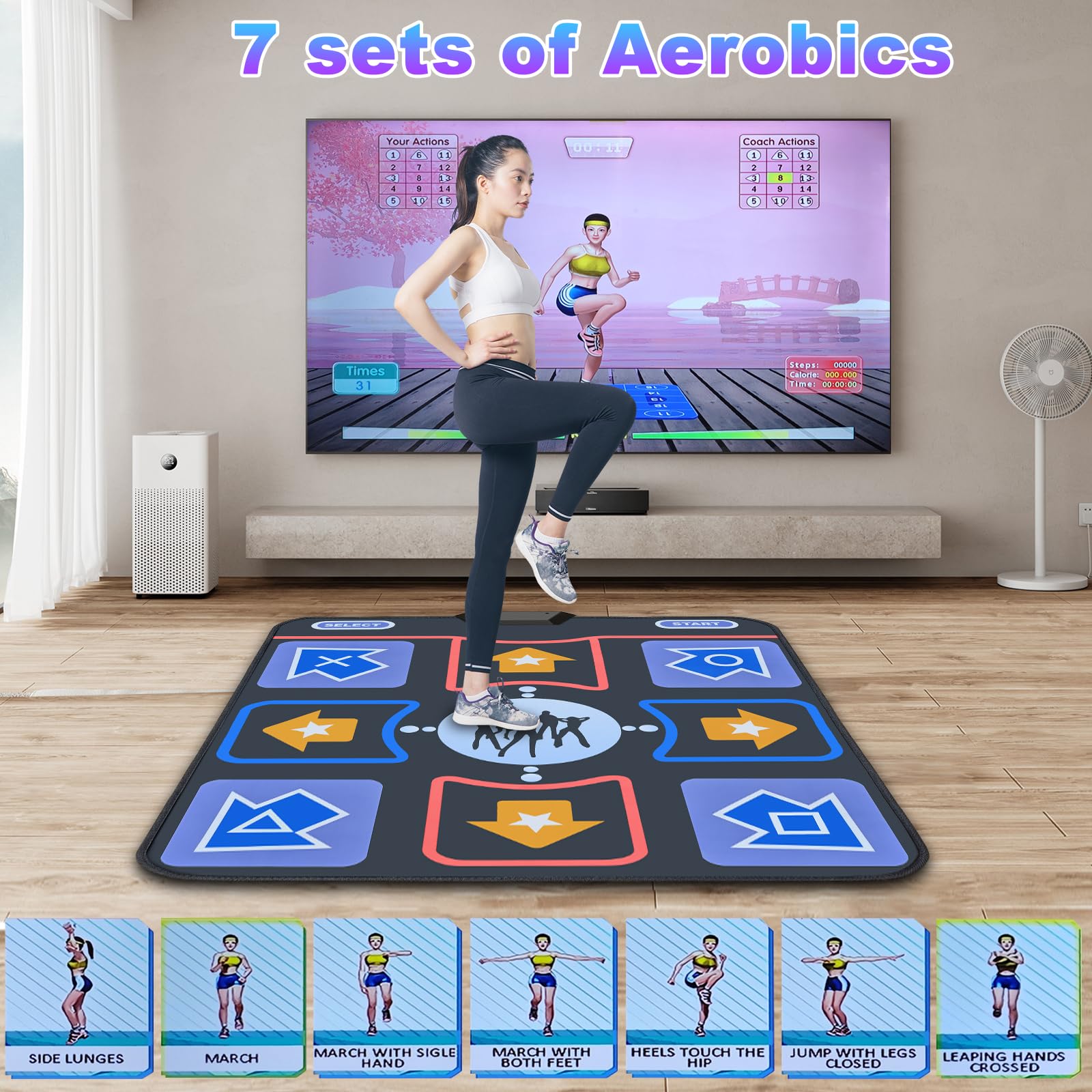 Retro-TV-Spielkonsole für Kinder, Kinder-TV-Spiele mit Tanzmatte, mit 21 AR-Schießspielen, über 200 Tanzmatten-Songs, über 100 unabhängig entwickelte Spiele, Plug-and-Play, Geschenkartikel