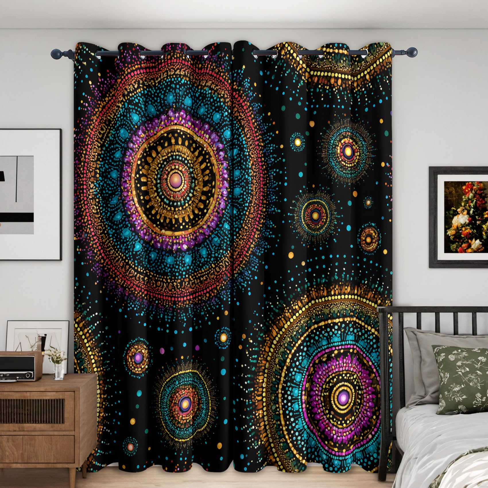 Rideau thermique isolant de chambre à œillets drapé occultant 160x240cm