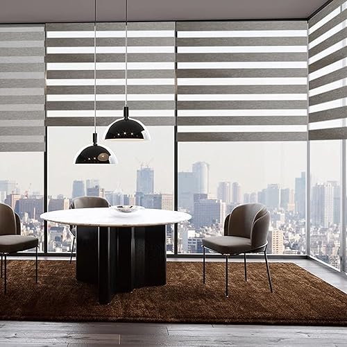 Persianas enrollables motorizadas con control remoto (persianas de ventana) con batería recargable incorporada. Smart Home compatible con la