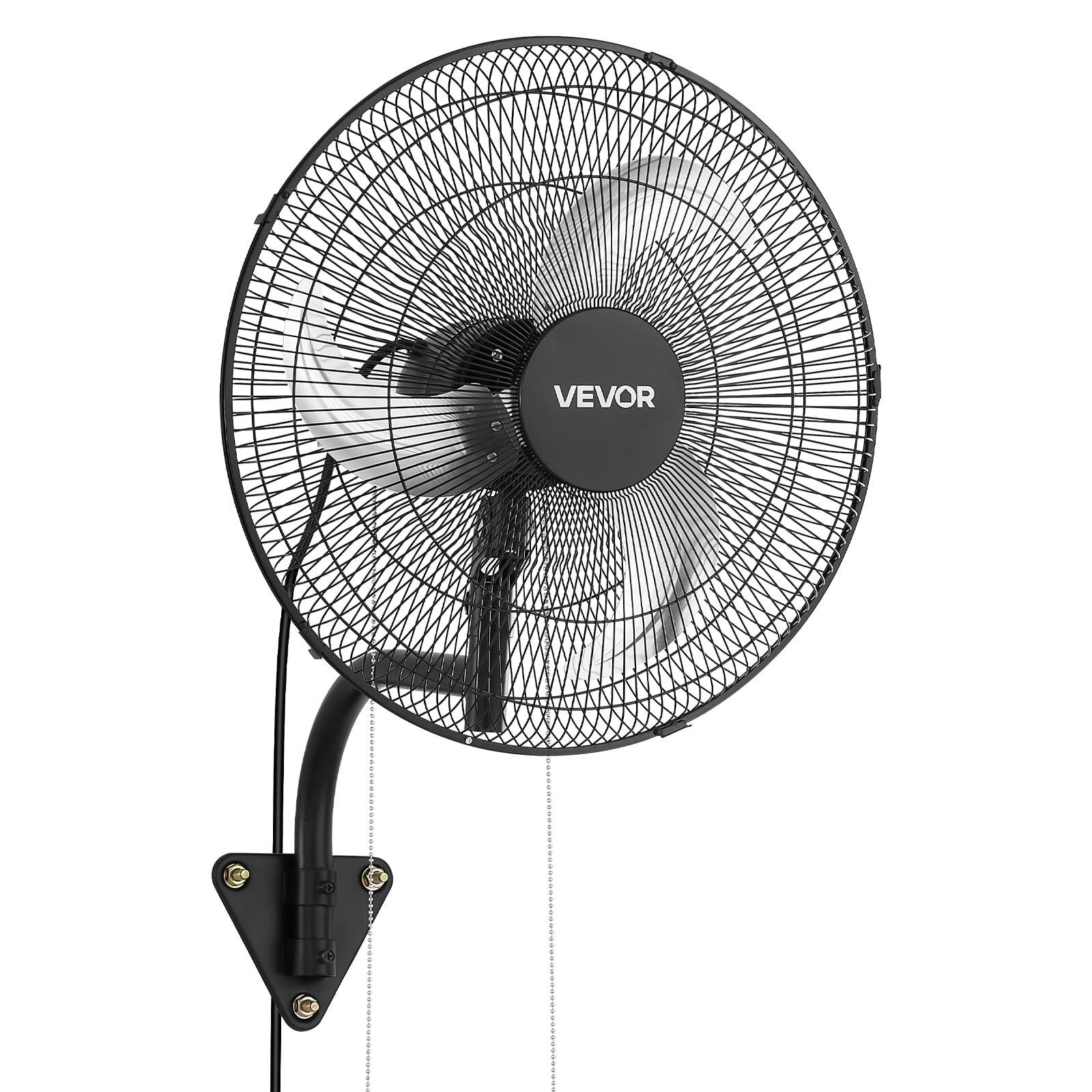 VEVOR Ventilatore da Parete Industriale, 457 mm, Ventilatore Oscillante a Muro, 3 Velocità, Flusso d'Aria Potente, Angolo Regolabile, Adatto per Officine, Garage, Palestre e Ambienti Commerciali