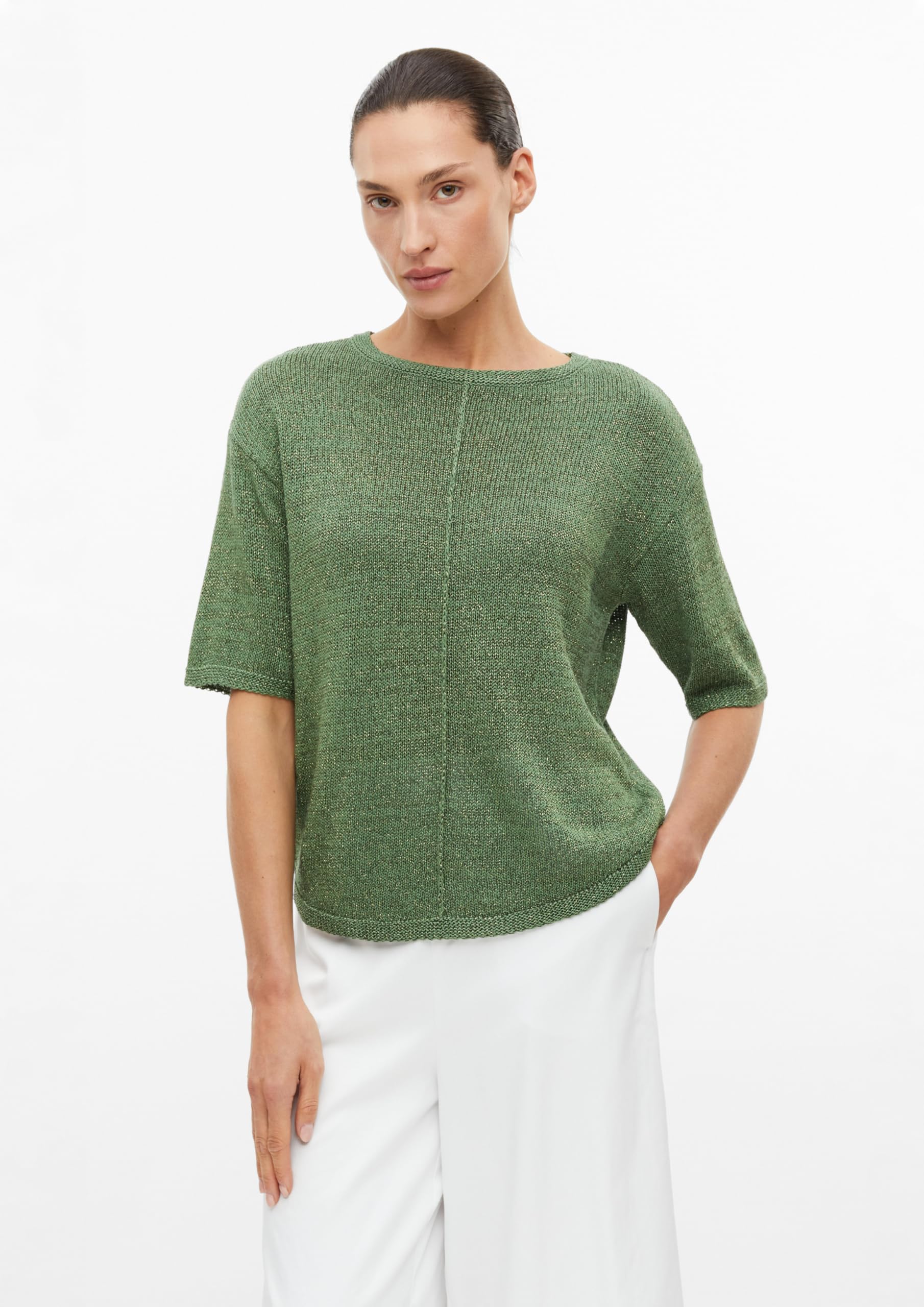s.Oliver Kurzarm-Strickpullover mit Glitzergarn