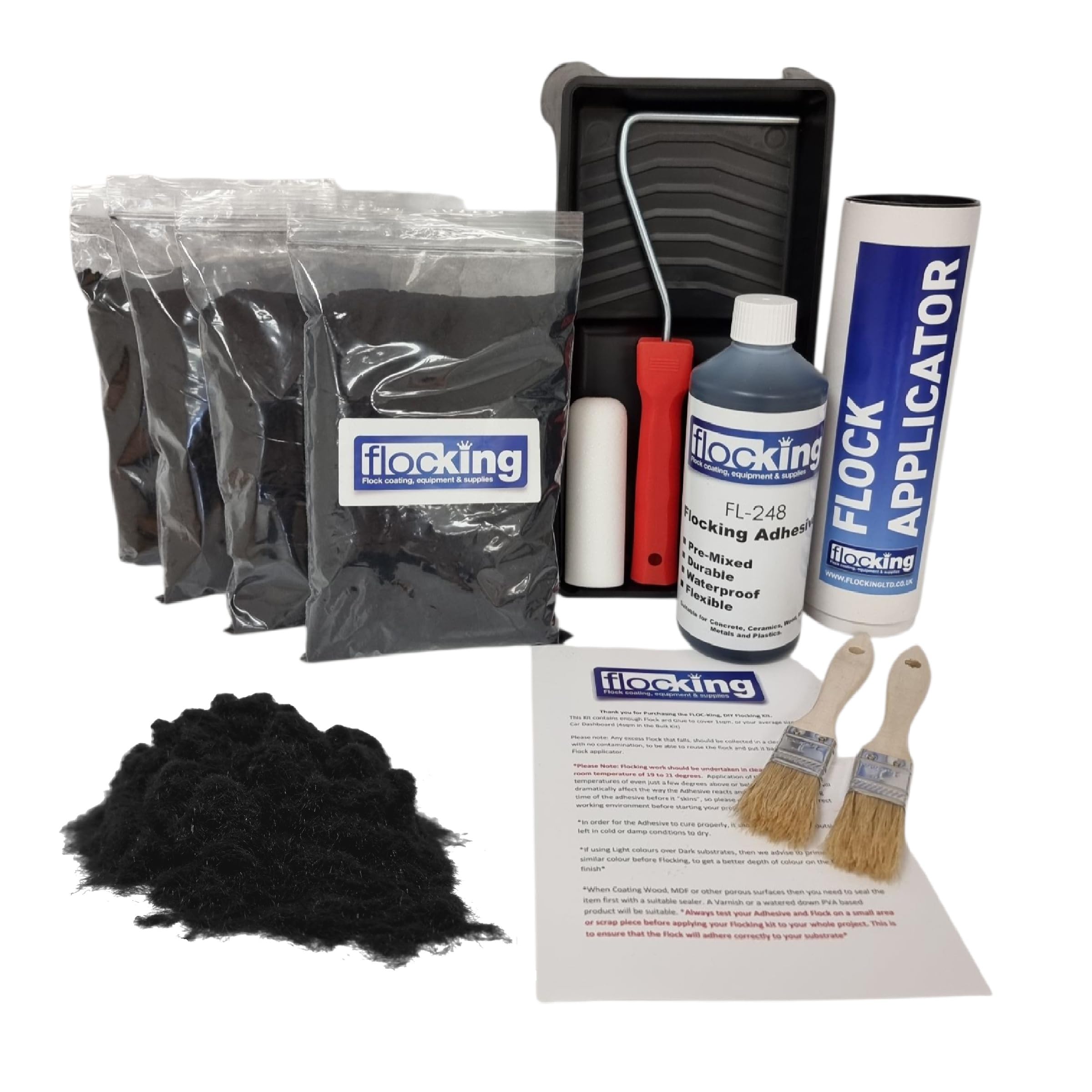 Kit de Flocado de Bricolaje a Granel de más de 4 m², Elige Cualquier Color de Nuestra Amplia Gama (FK100)