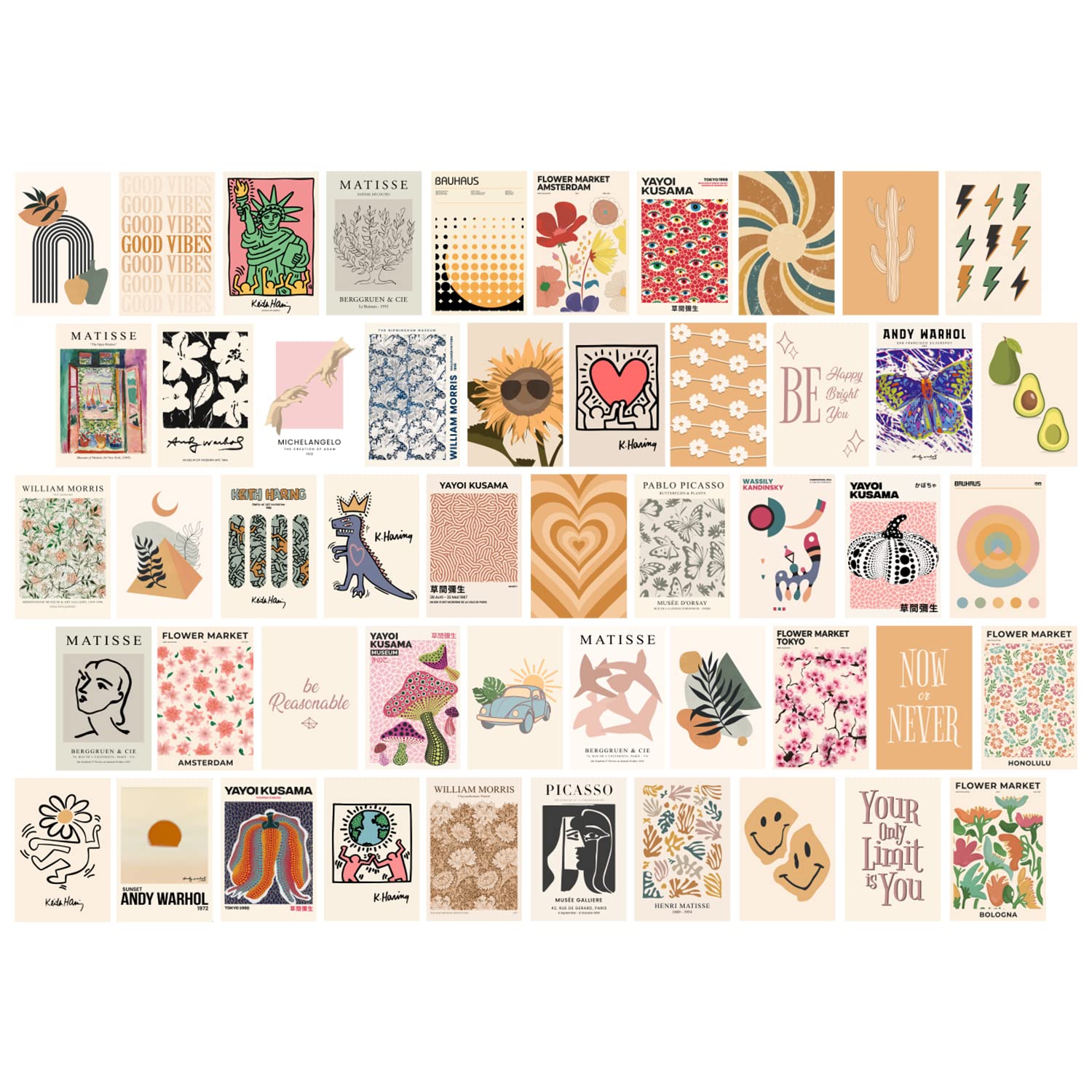 PAPER PLANE DESIGN Set of 50 Small Wall Posters Room Posters Set Collage for Home Office Decor Size 6 in x 4 inch x 50 pieces (B)