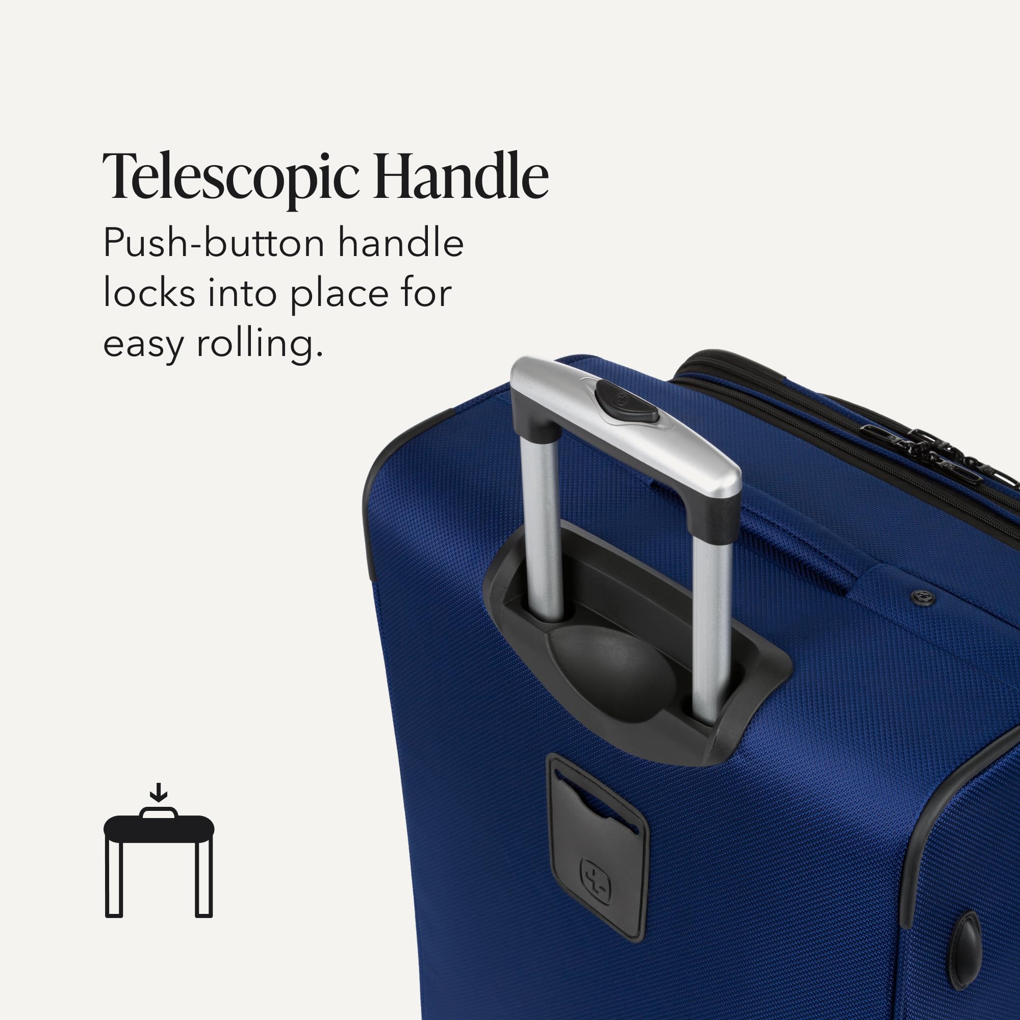 SWISSGEAR Sion Softside Expandable Spinner Luggage Durable Lightweight Travel Suitcase, Blue, Checked-Medium view 7