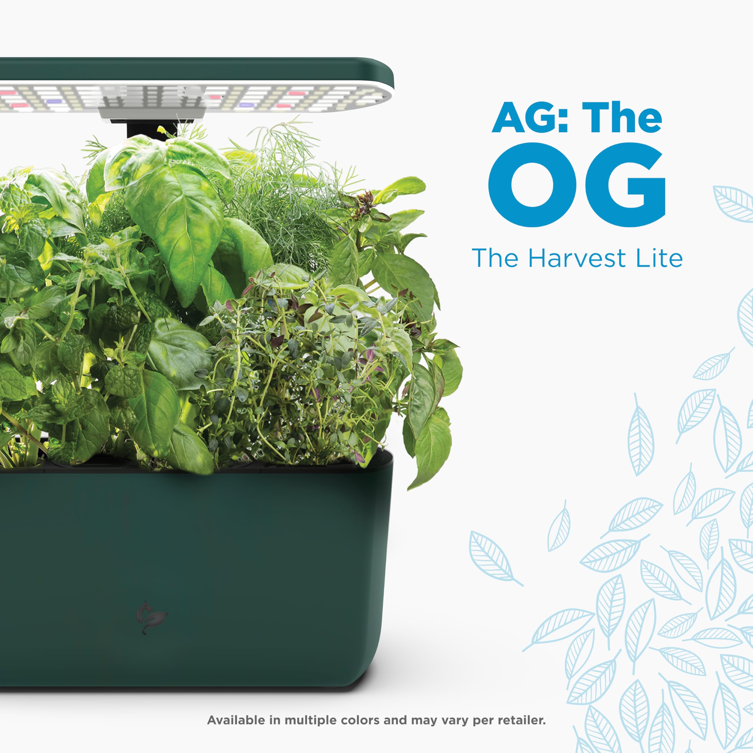 AeroGarden Harvest Lite, Indoor Garden Hydroponic System with LED Grow Light, Holds up to 6 AeroGarden Pods, Green