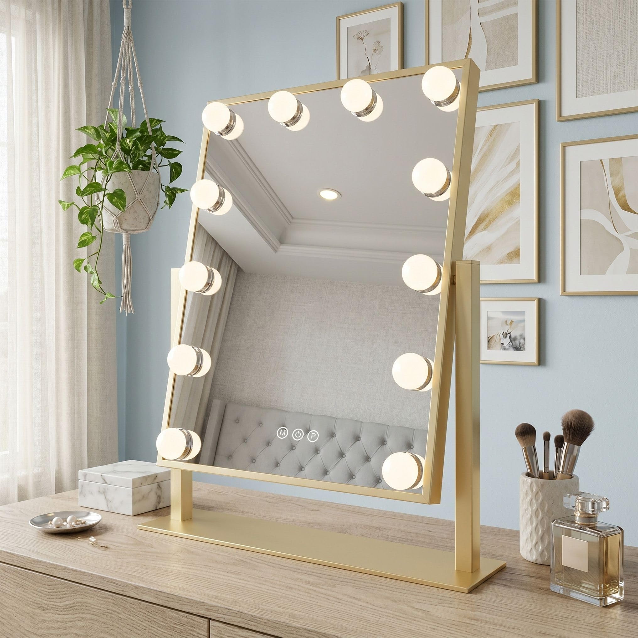 Rea - Lustro Led Style L.Gold 30x40 Prostokątne - 12 x 30 x 47,5 cm